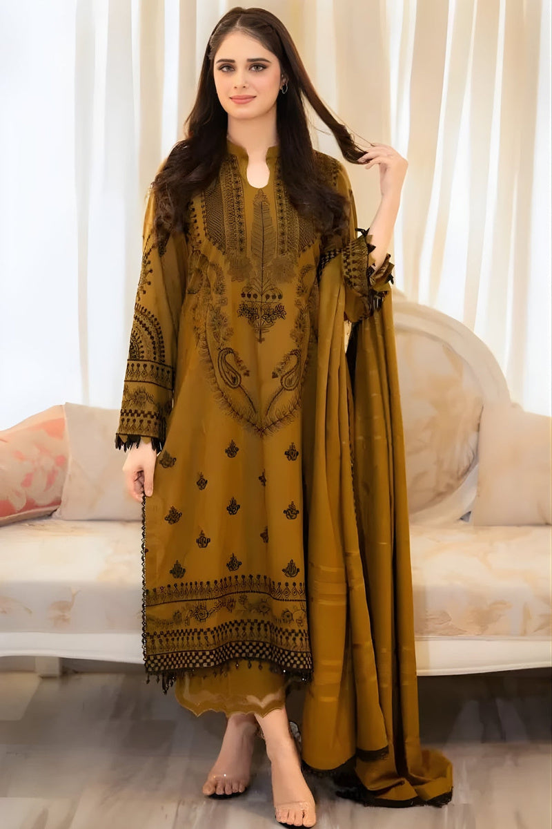 3Pc Embroidered Suit-RG536