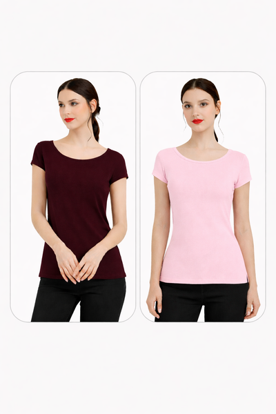 Women Summer Camisole(Maroon+Pink)