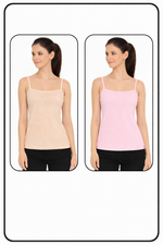 Women Summer Camisole (Skin+Pink)