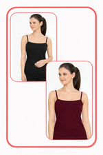 Women Summer Camisole (Maroon+Black)