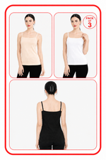 Women Summer Camisole (Skin+White+Black)
