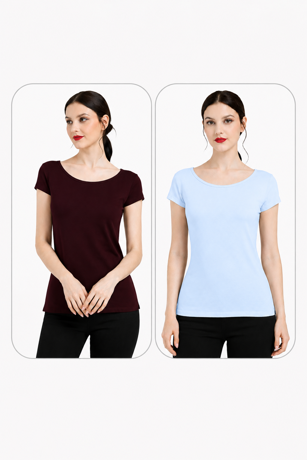 Women Summer Camisole(Sky Blue+Maroon)
