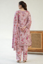 3Pc Embroidered +Printed Suit-RG539