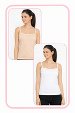 Women Summer Camisole (Skin+White)