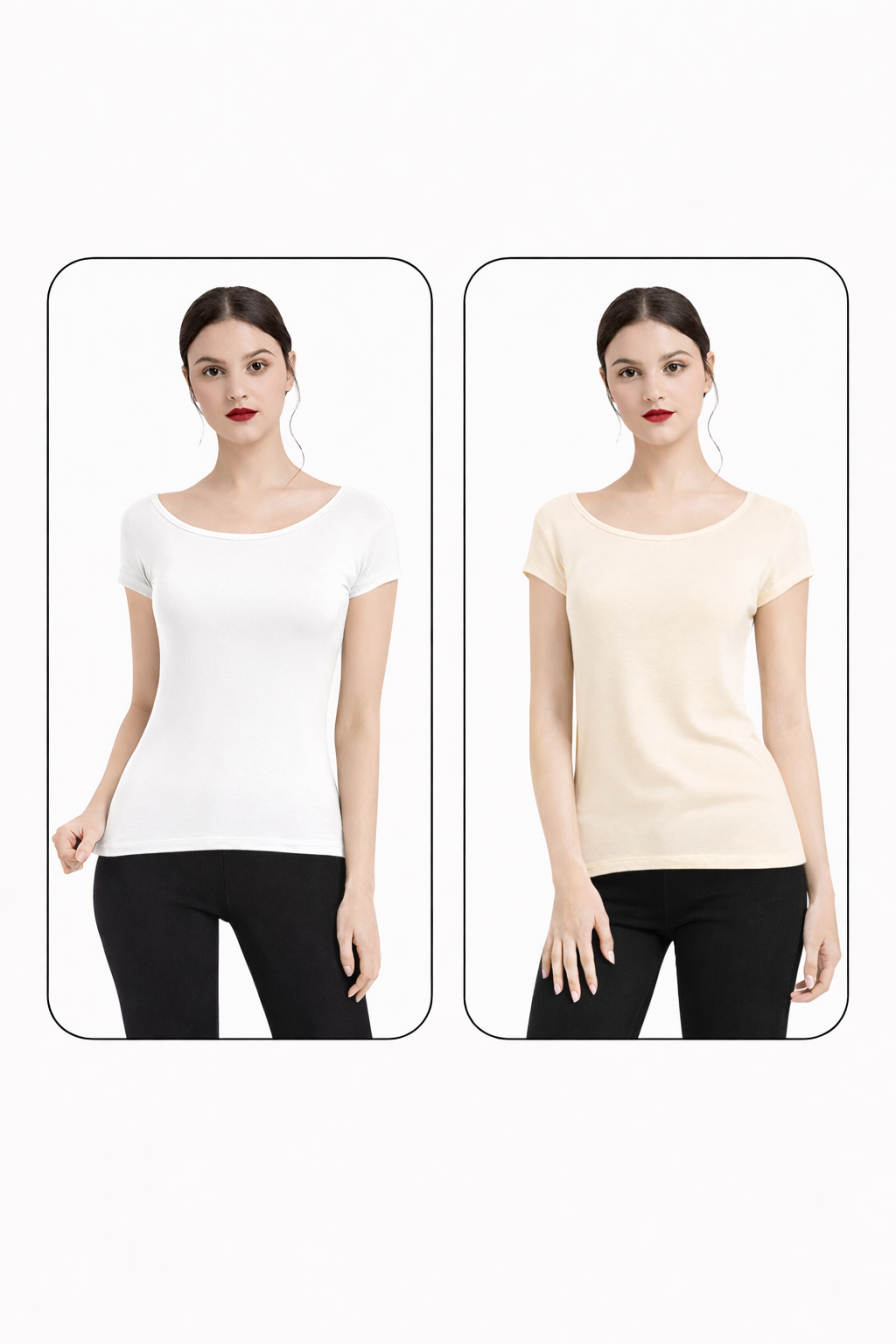 Women summer Camisole (Skin+White)