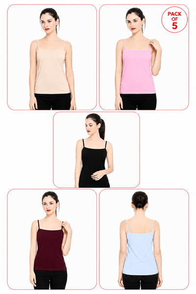 Women Summer Camisole (Skin/ Pink/Black/Maroon/Sky Blue)