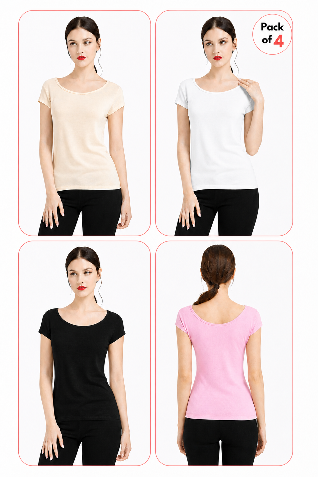 Women Summer Camisole (White/Black/Skin/pink)
