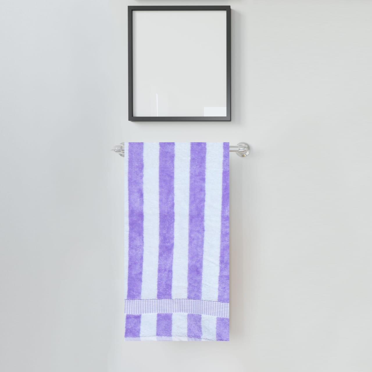 Premium Quality Cotton Stripe Towel (Purple)