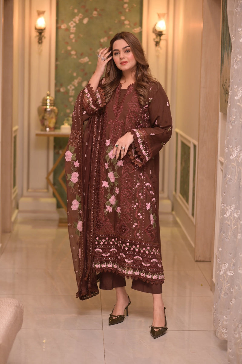 3Pc Embroidered Suit-RG505