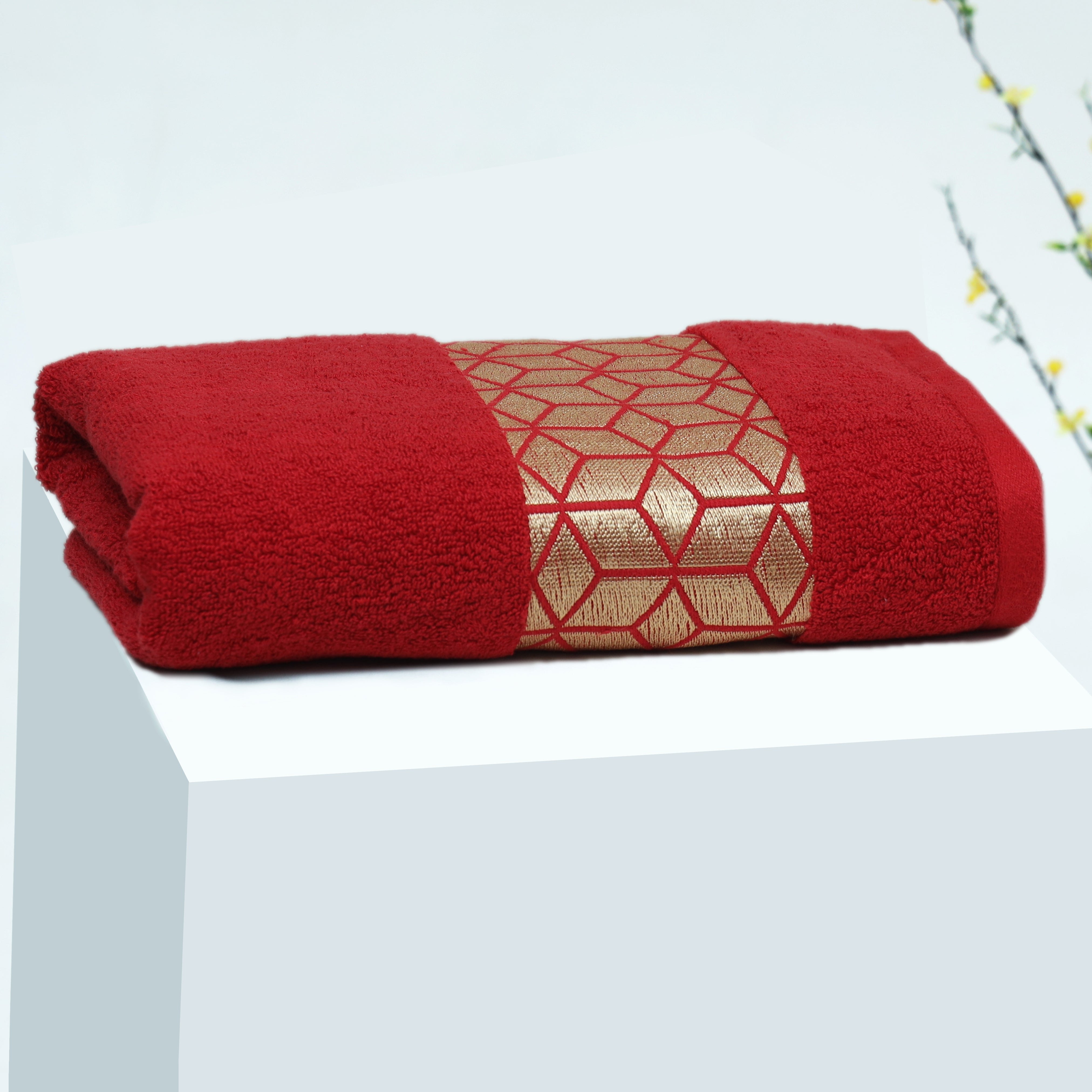 Ultra Premium Quality Soft Cotton Towel(Red)