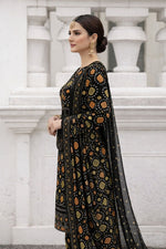3Pc Print+Embroidered Suit-RG502