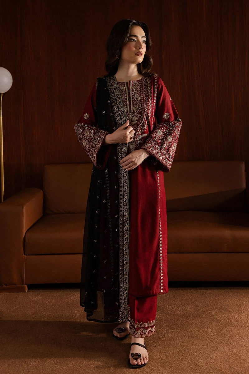 3Pc Embroidered Suit-RG527