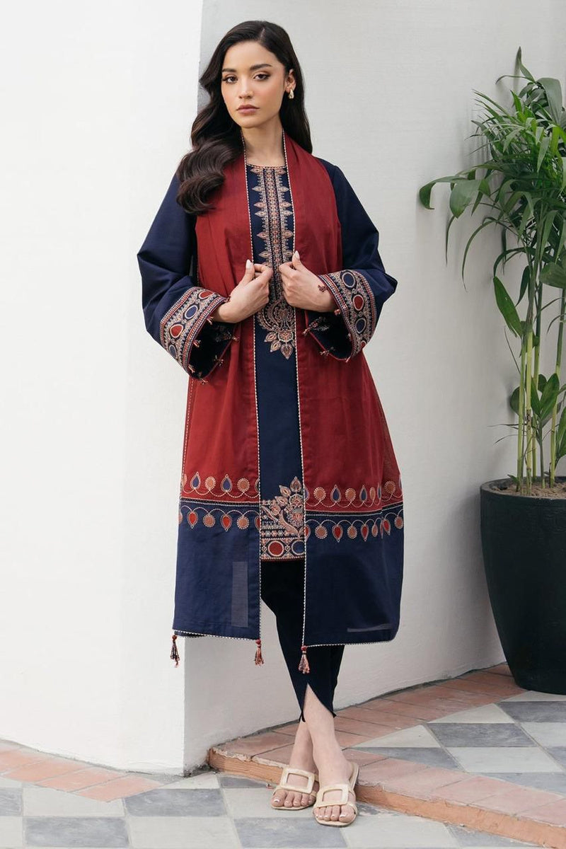 3Pc Embroidered Suit-RG523