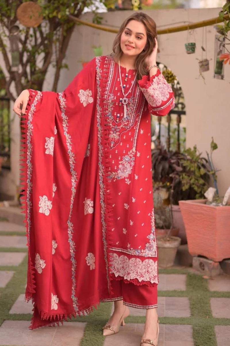 3Pc Embroidered Suit-RG504