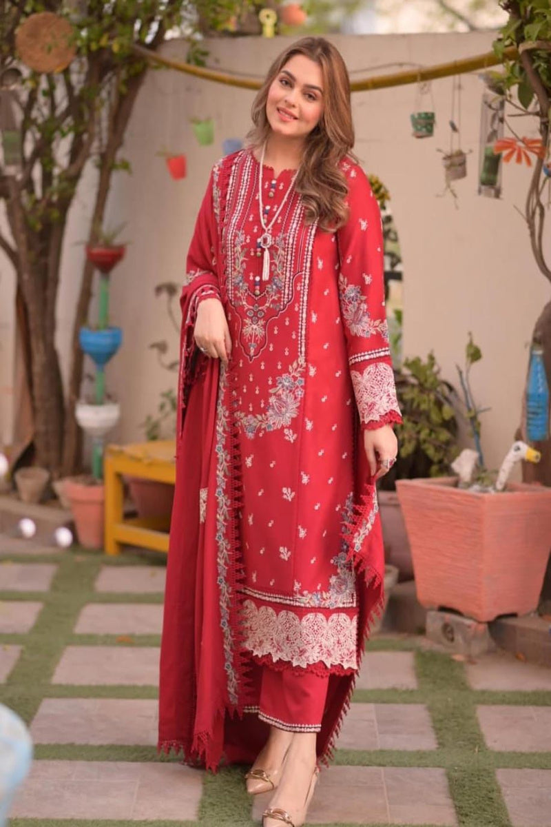 3Pc Embroidered Suit-RG504