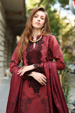 3Pc Embroidered +Printed Suit-RG517