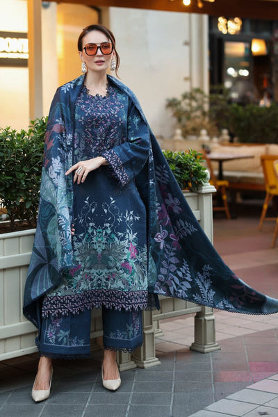 3Pc Embroidered +Printed Suit-RG529