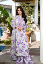 3Pc Embroidered +Printed Suit-RG543