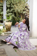 3Pc Embroidered +Printed Suit-RG543