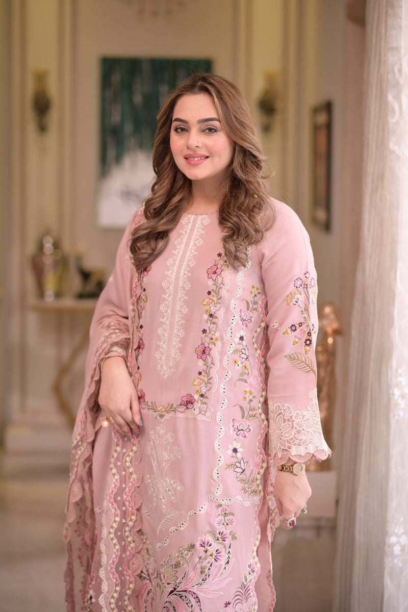 3Pc Embroidered Suit-RG513