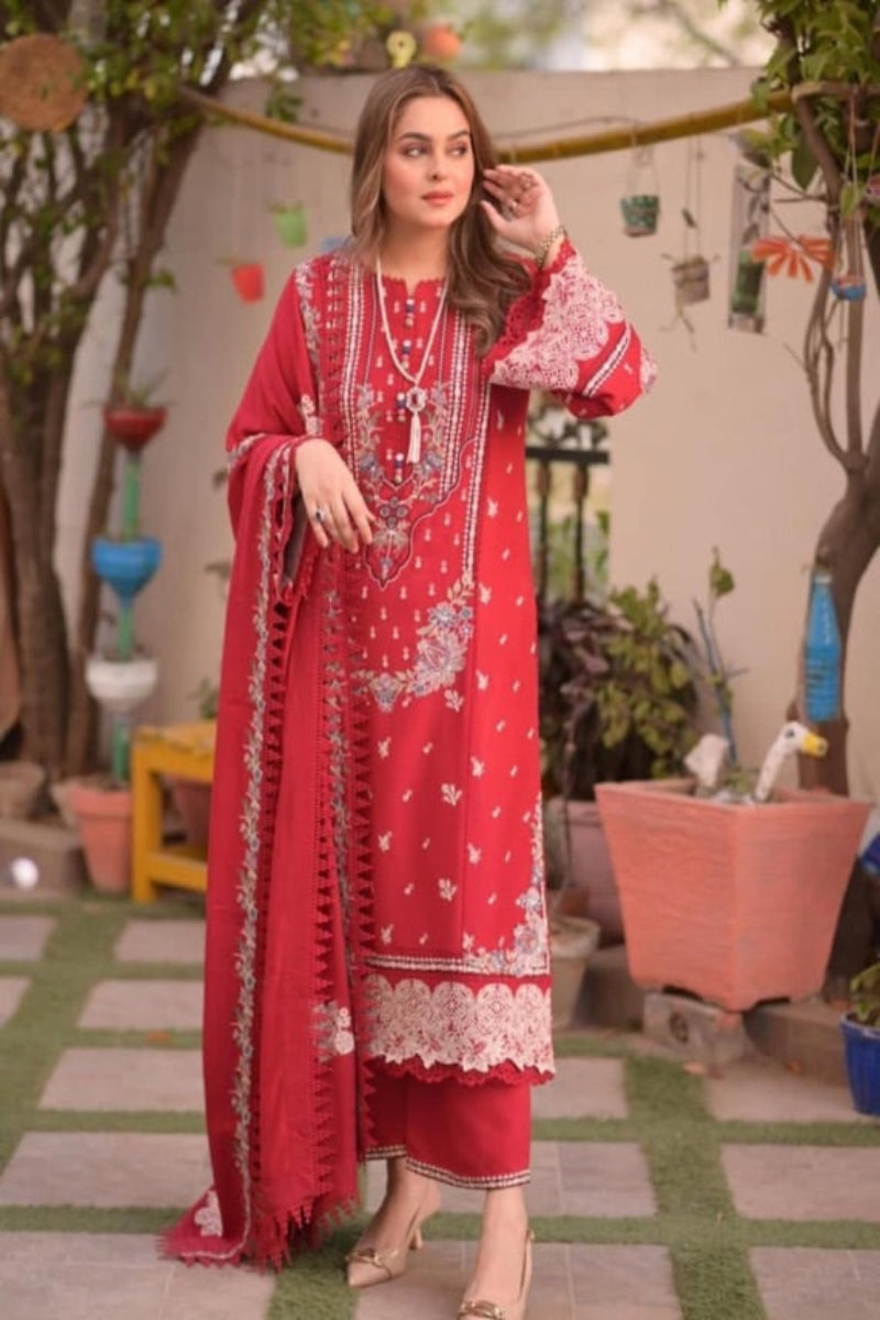3Pc Embroidered Suit-RG504