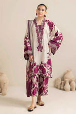 3Pc Embroidered +Printed Suit-RG537
