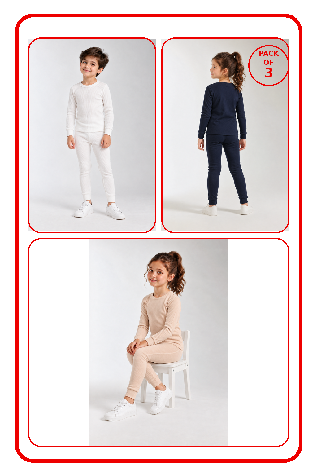 Kids Poly Woolen Blended Thermal wear(Pajama)