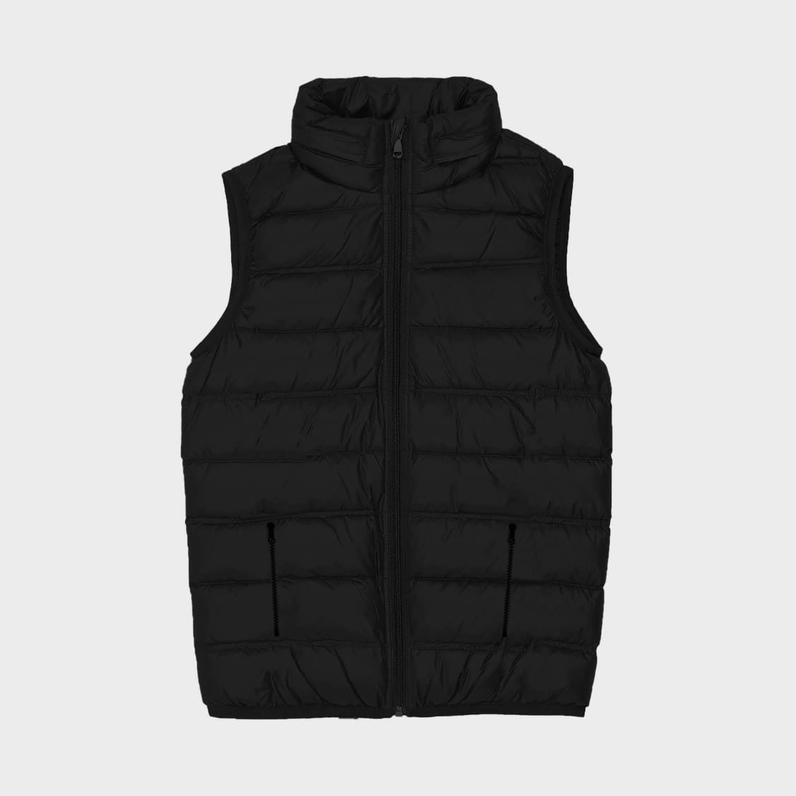 Unisex Sleeveless Puffer Jacket (Black)